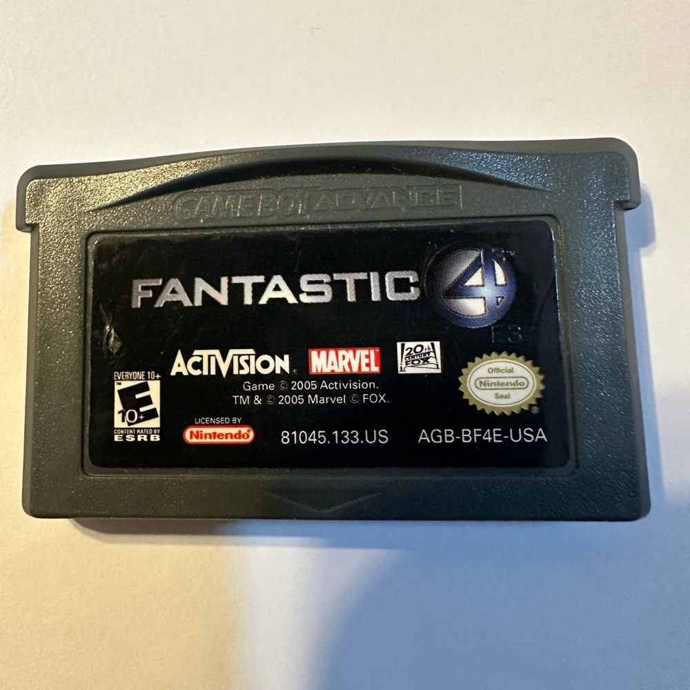 Nintendo Game Boy Advance Fantastic4 Cartridge